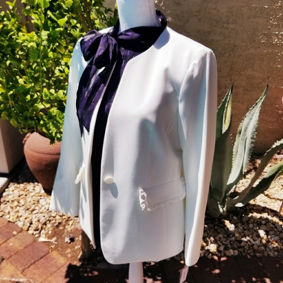 NWT Nine West Women's Blazer Ivory Size 8 - Picture 2 of 3